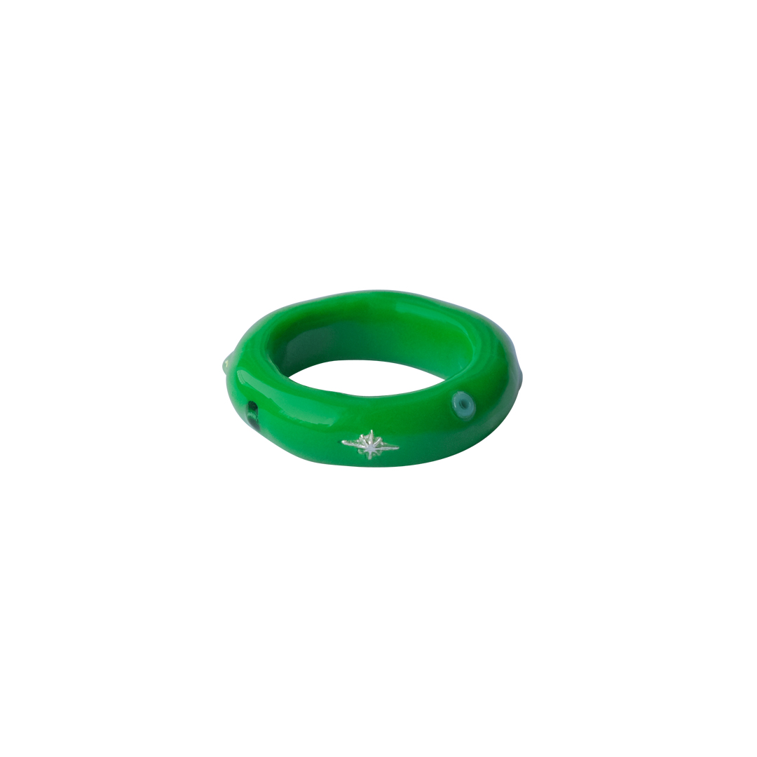 Lucky Green Ring _ Pompon
